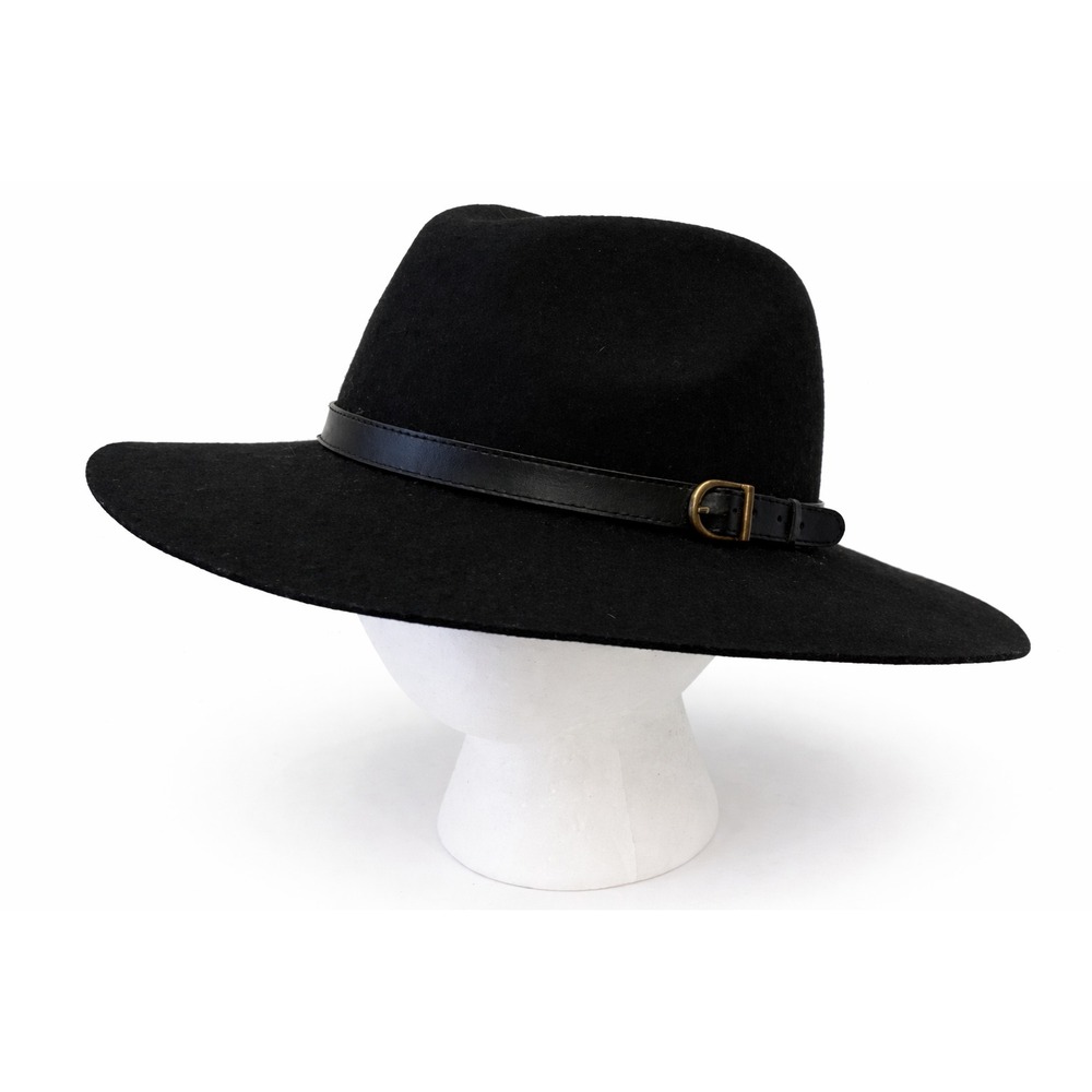 Staring At Stars Womens Western Fedora Hat One Size Black 100% Wool
